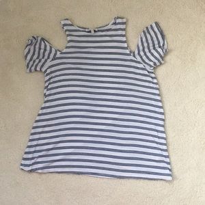 A Red Camel, juniors top, navy and white